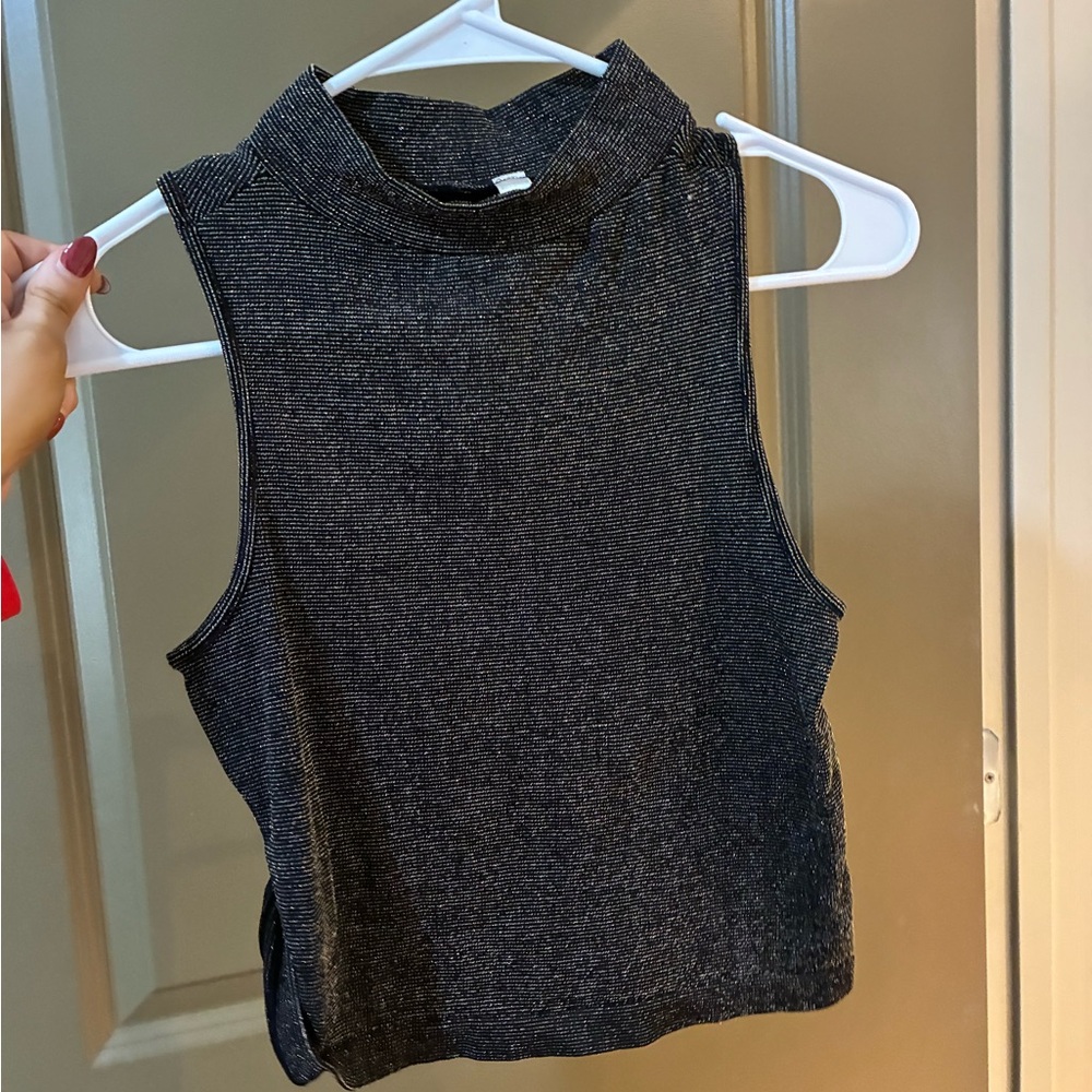 By Together Black Metallic Knit Top